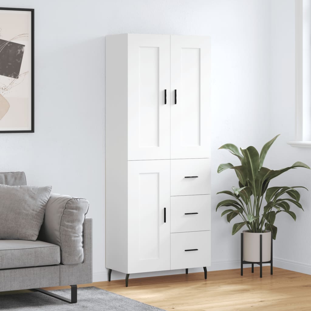 Buffet haut Blanc 69,5x34x180 cm Bois d'ingénierie - XIOS