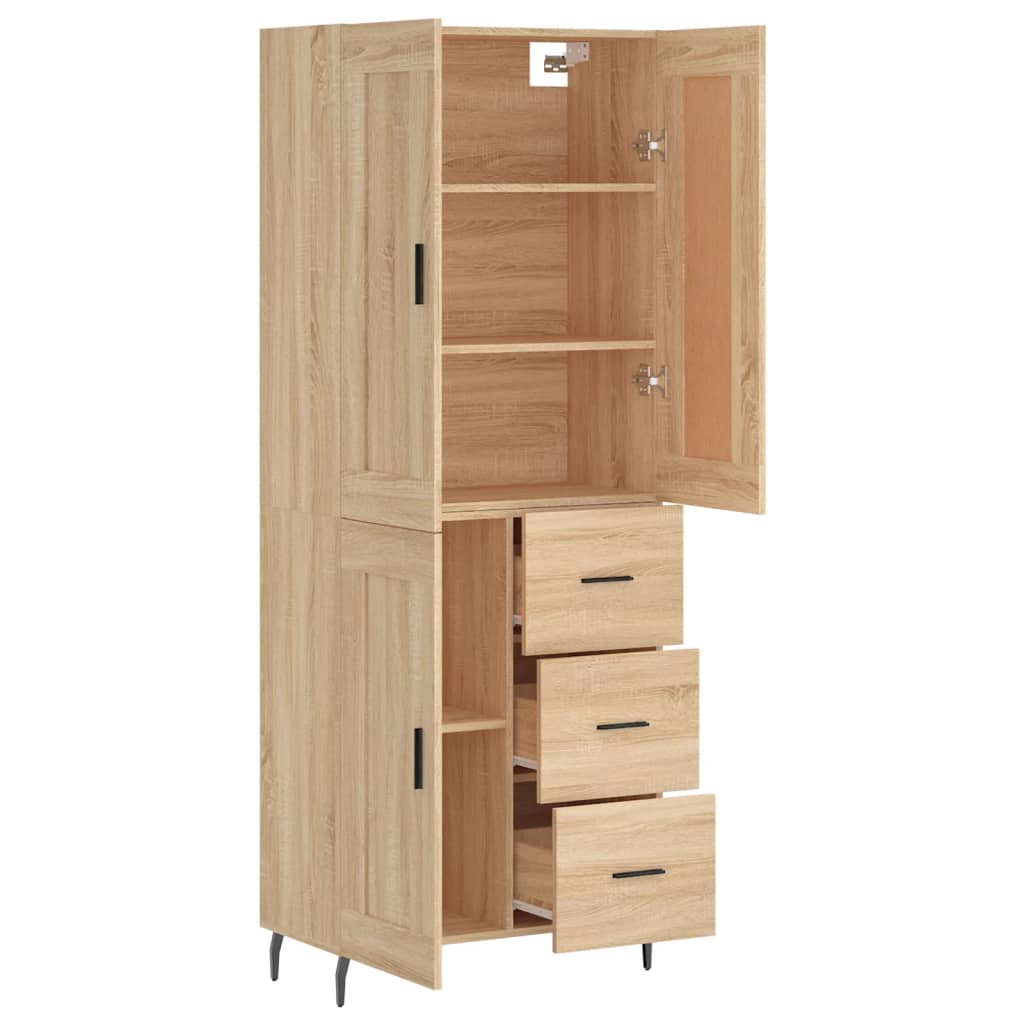Buffet haut Chêne sonoma 69,5x34x180 cm Bois d'ingénierie