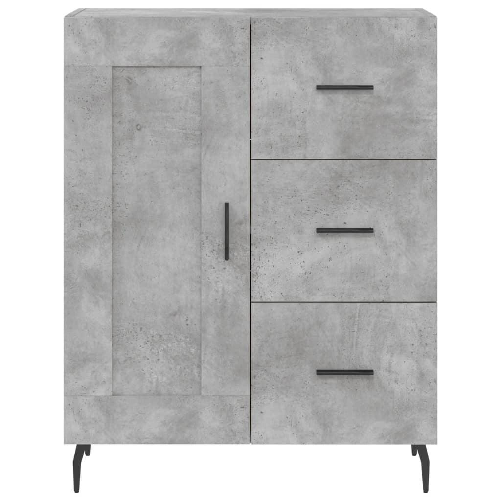 Buffet haut Gris béton 69,5x34x180 cm Bois d'ingénierie - XIOS