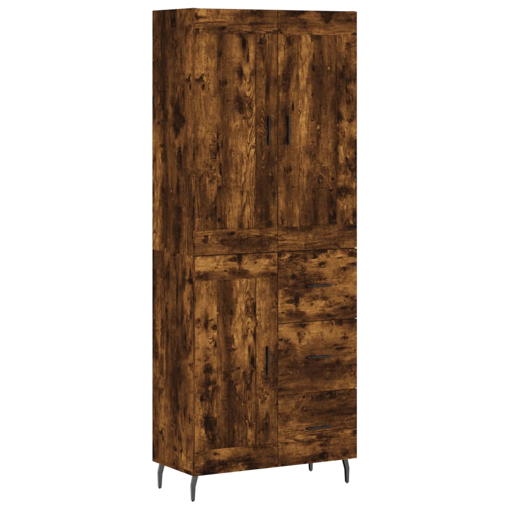 Buffet haut Chêne fumé 69,5x34x180 cm Bois d'ingénierie - XIOS