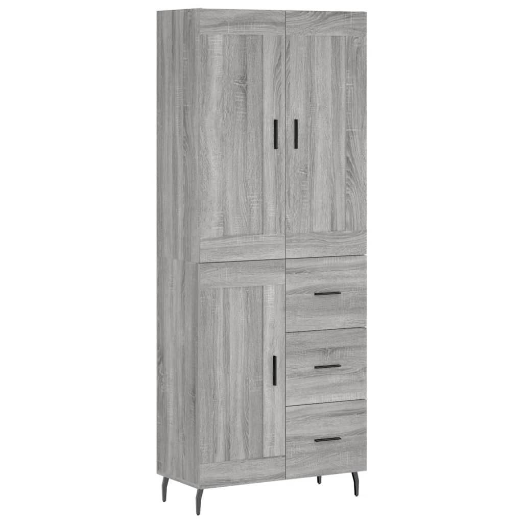 Buffet haut Sonoma gris 69,5x34x180 cm Bois d'ingénierie - XIOS