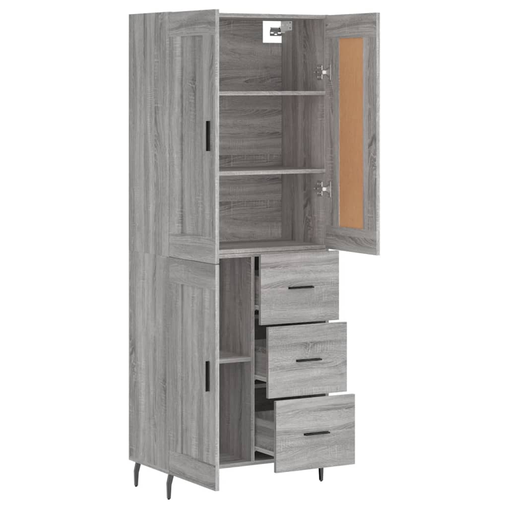 Buffet haut Sonoma gris 69,5x34x180 cm Bois d'ingénierie - XIOS