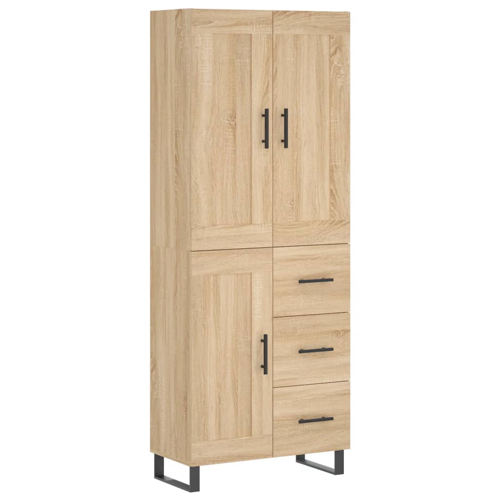 Buffet haut Chêne sonoma 69,5x34x180 cm Bois d'ingénierie