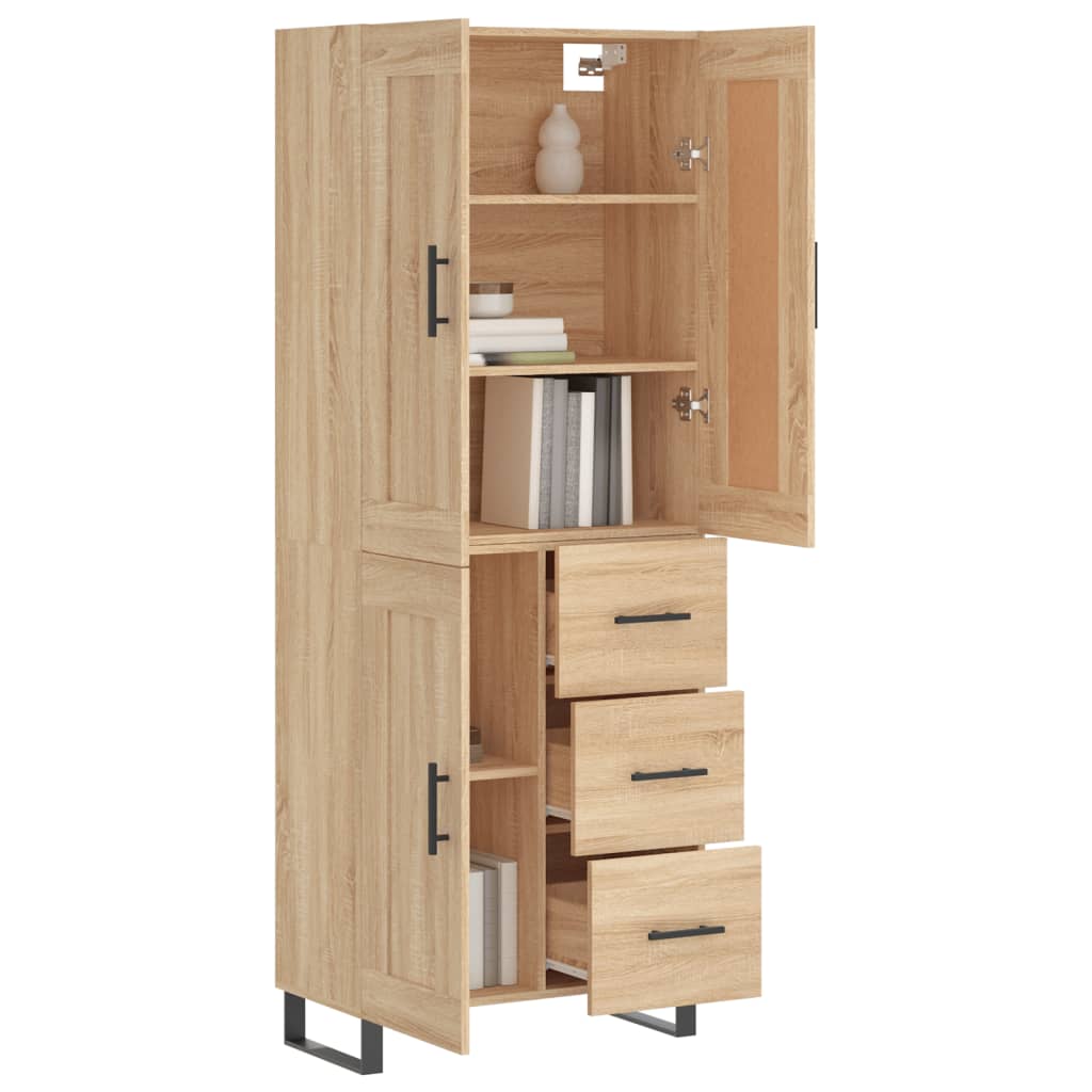 Buffet haut Chêne sonoma 69,5x34x180 cm Bois d'ingénierie