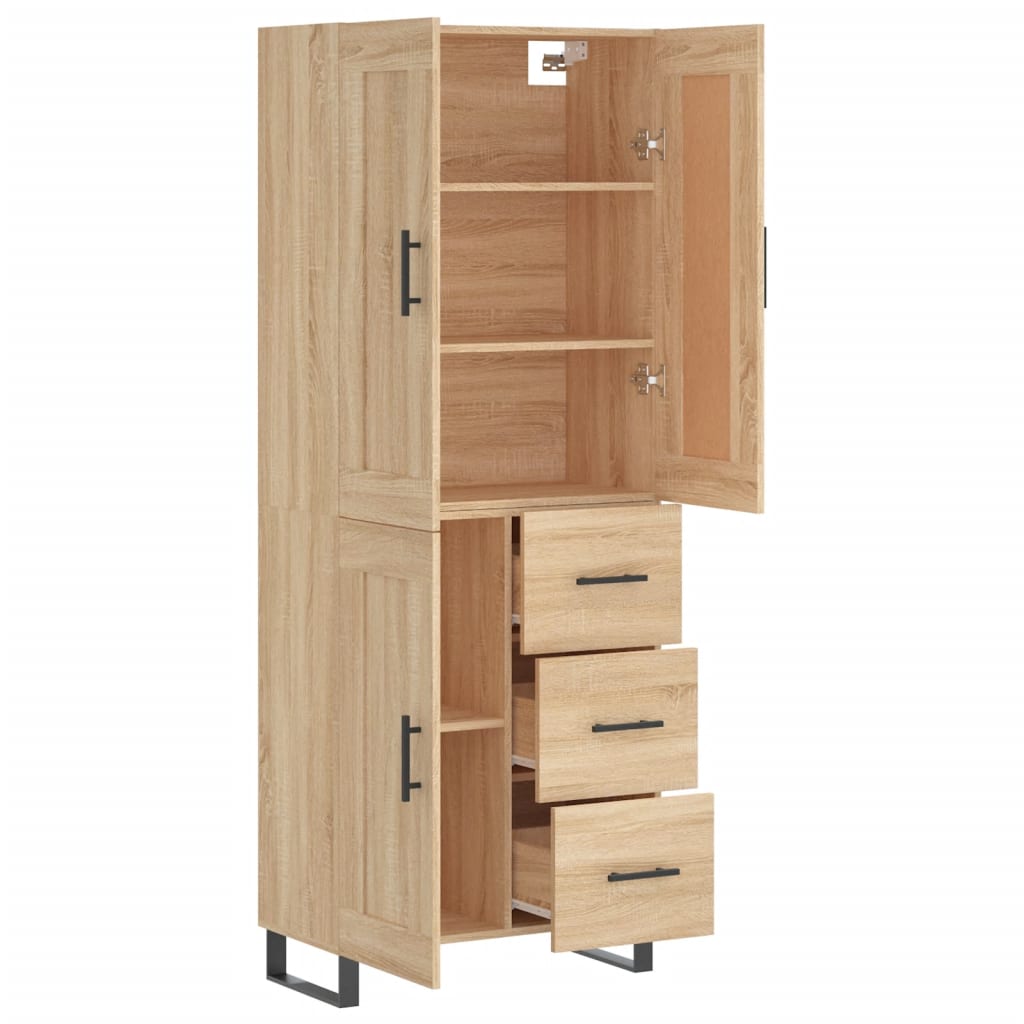 Buffet haut Chêne sonoma 69,5x34x180 cm Bois d'ingénierie