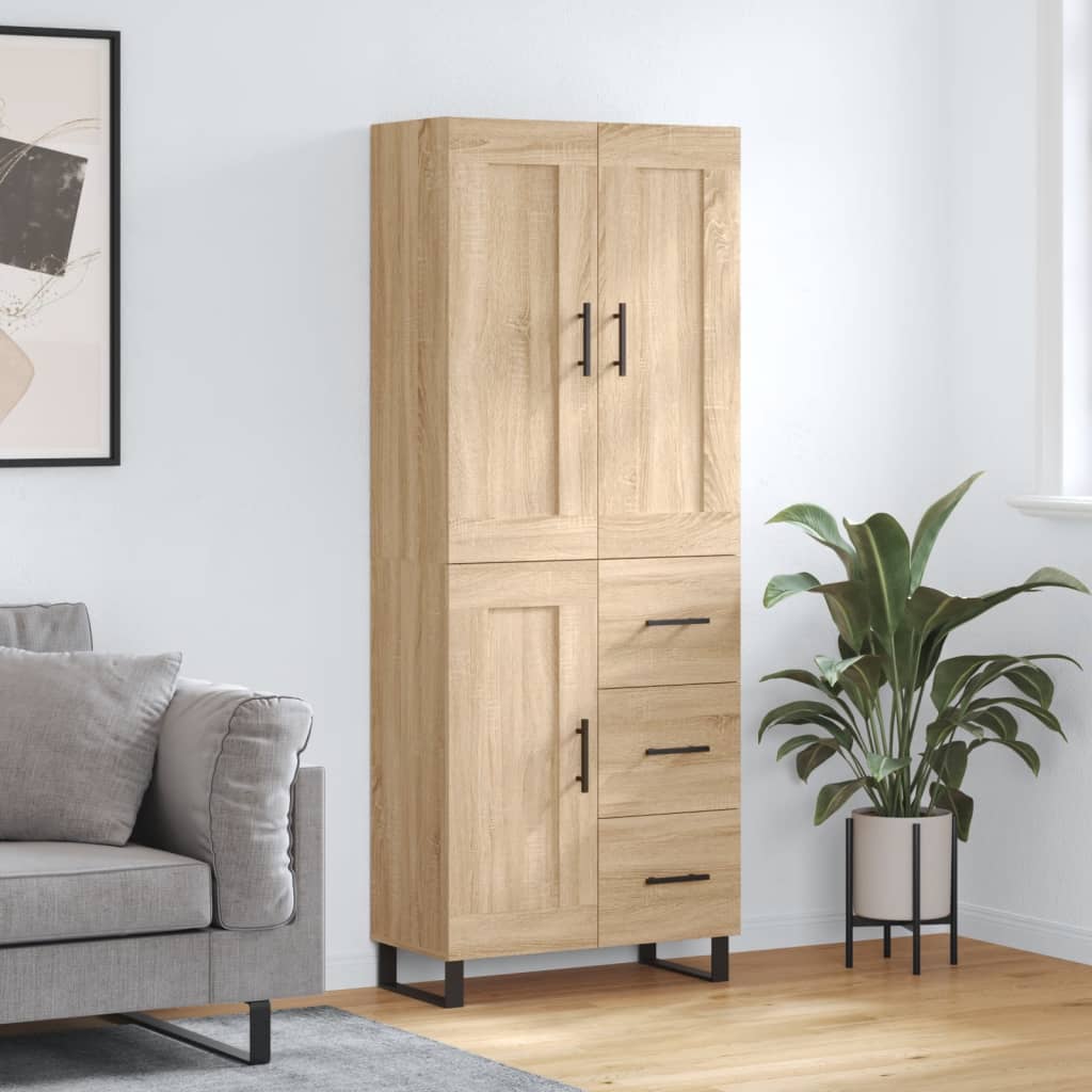 Buffet haut Chêne sonoma 69,5x34x180 cm Bois d'ingénierie - XIOS