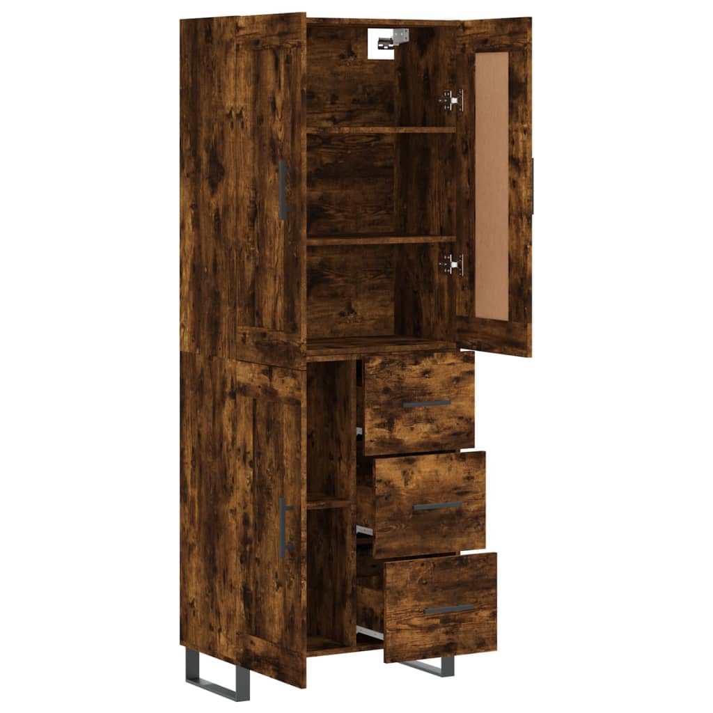 Buffet haut Chêne fumé 69,5x34x180 cm Bois d'ingénierie - XIOS