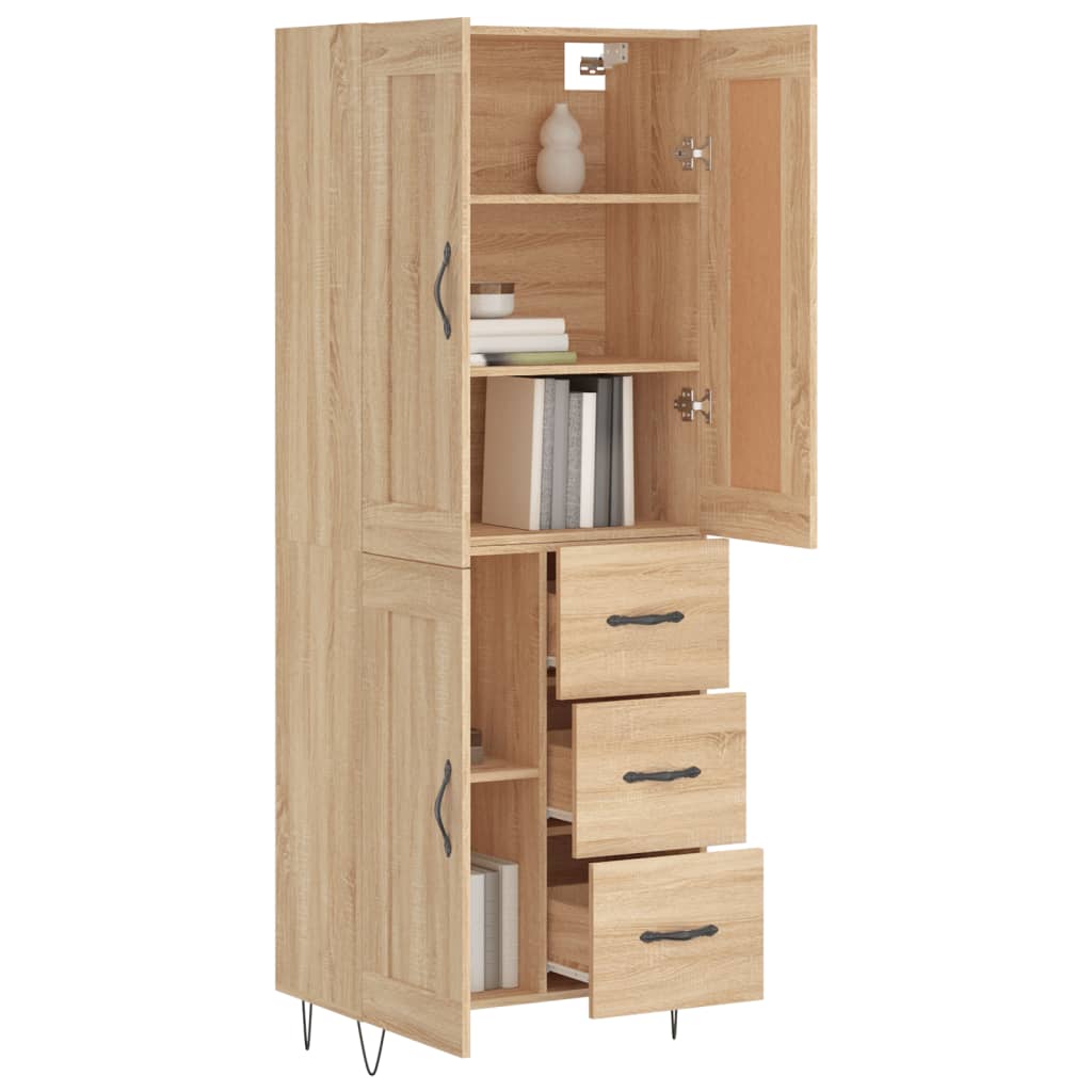 Buffet haut Chêne sonoma 69,5x34x180 cm Bois d'ingénierie - XIOS