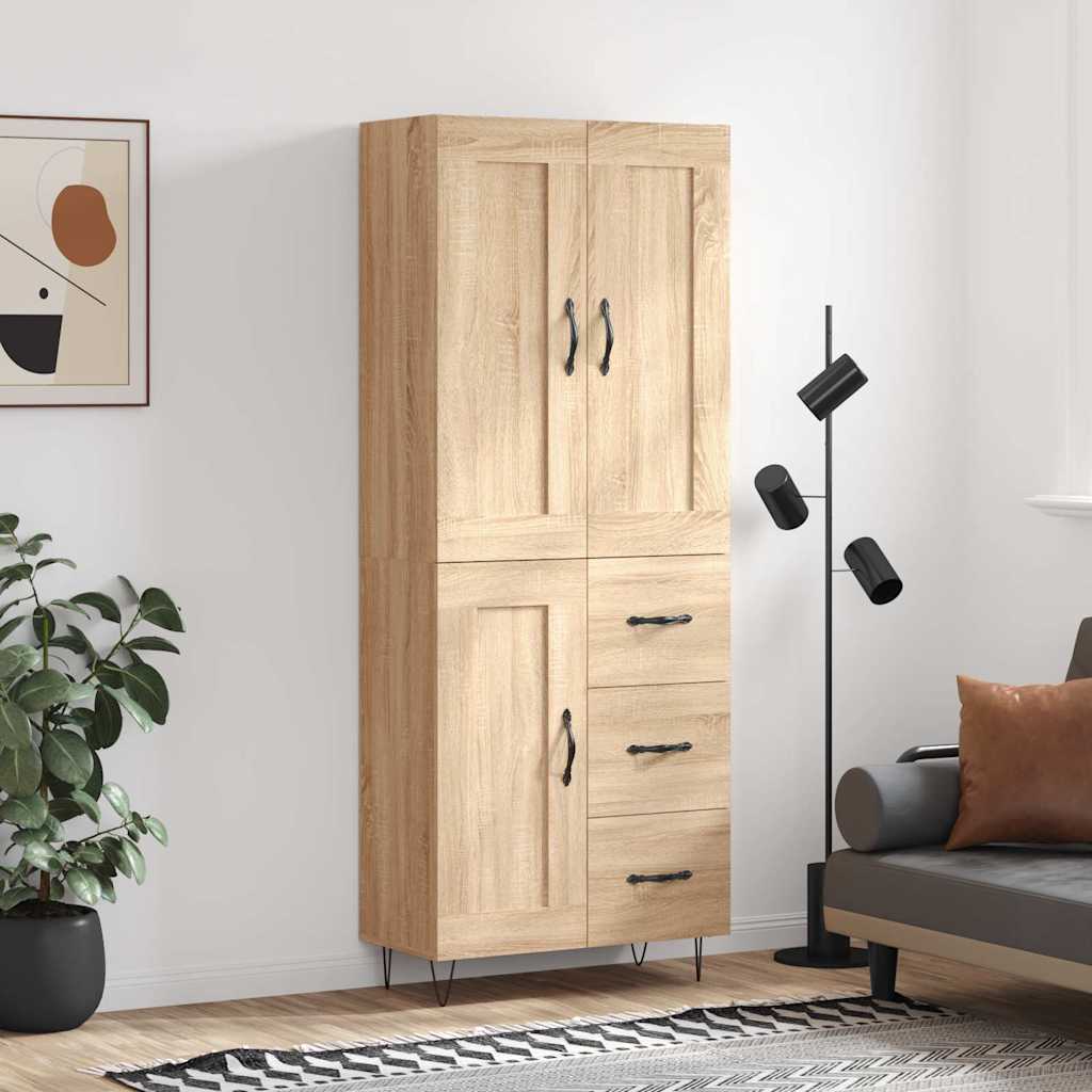 Buffet haut Chêne sonoma 69,5x34x180 cm Bois d'ingénierie - XIOS