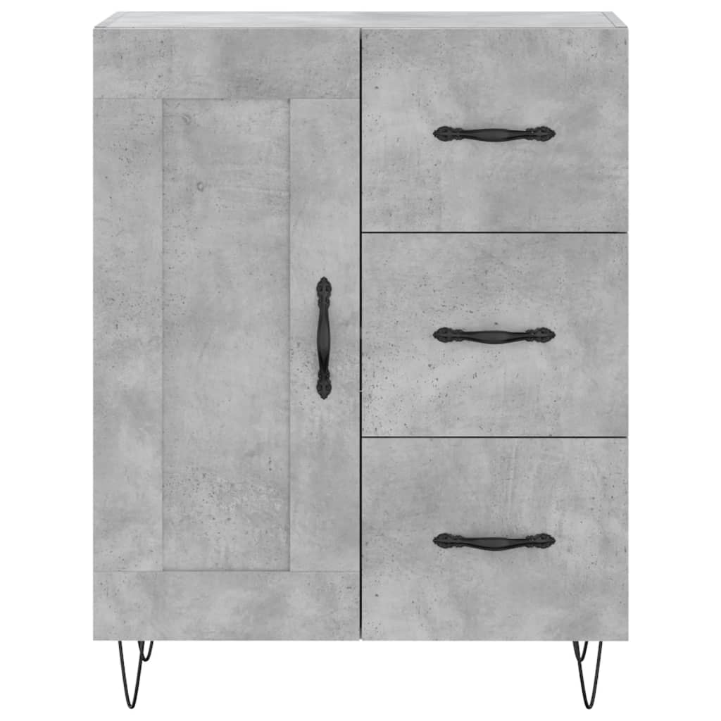 Buffet haut Gris béton 69,5x34x180 cm Bois d'ingénierie - XIOS