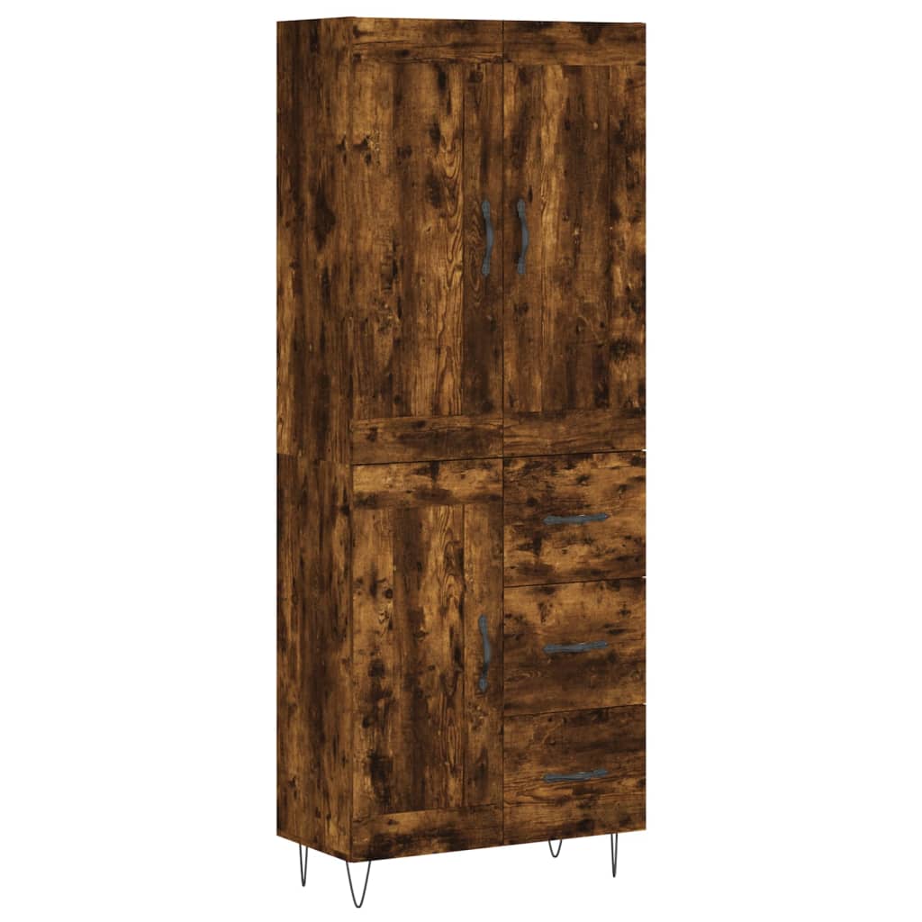Buffet haut Chêne fumé 69,5x34x180 cm Bois d'ingénierie - XIOS