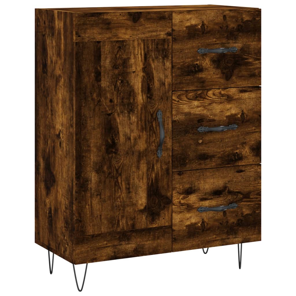 Buffet haut Chêne fumé 69,5x34x180 cm Bois d'ingénierie - XIOS