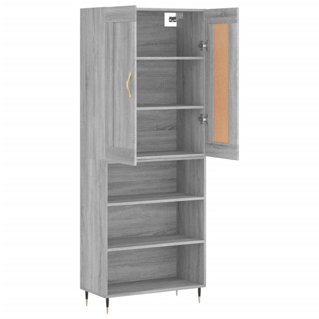 Buffet haut Sonoma gris 69,5x34x180 cm Bois d'ingénierie - XIOS