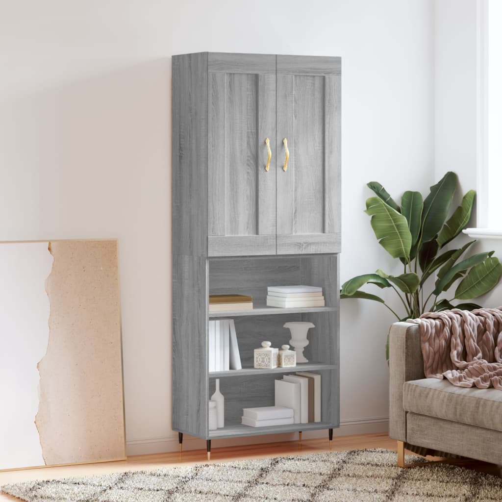 Buffet haut Sonoma gris 69,5x34x180 cm Bois d'ingénierie - XIOS