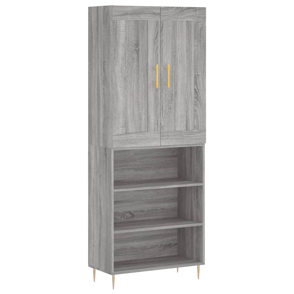 Buffet haut Sonoma gris 69,5x34x180 cm Bois d'ingénierie - XIOS