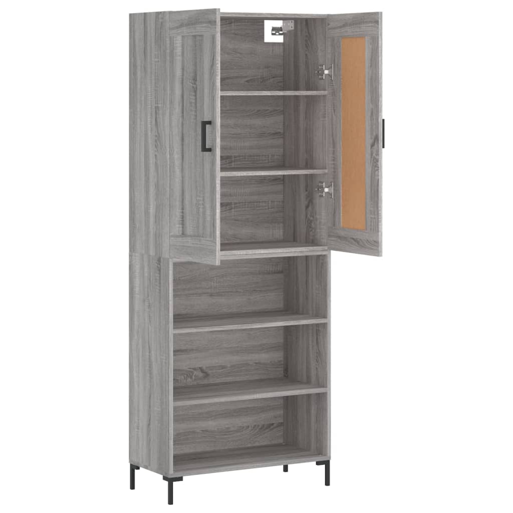 Buffet haut Sonoma gris 69,5x34x180 cm Bois d'ingénierie - XIOS