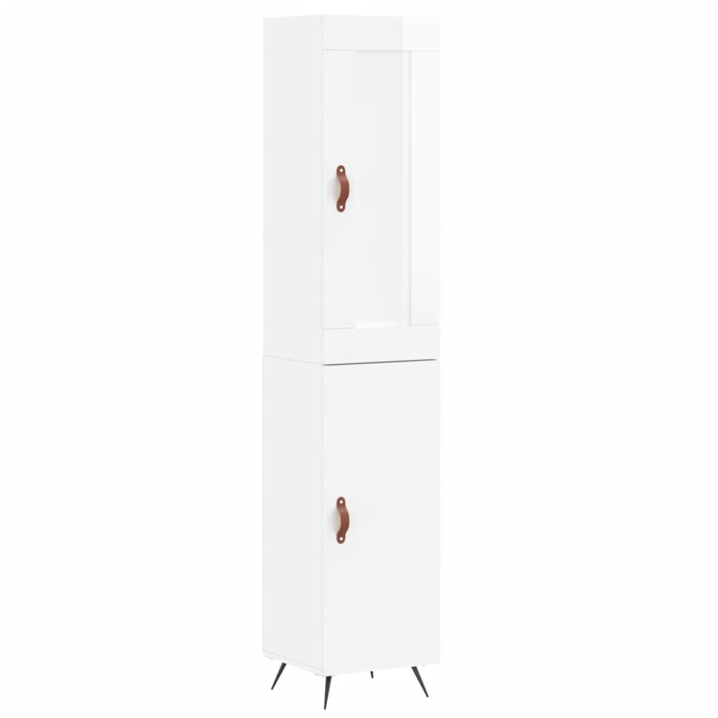 Buffet haut Blanc brillant 34,5x34x180 cm Bois d'ingénierie - XIOS