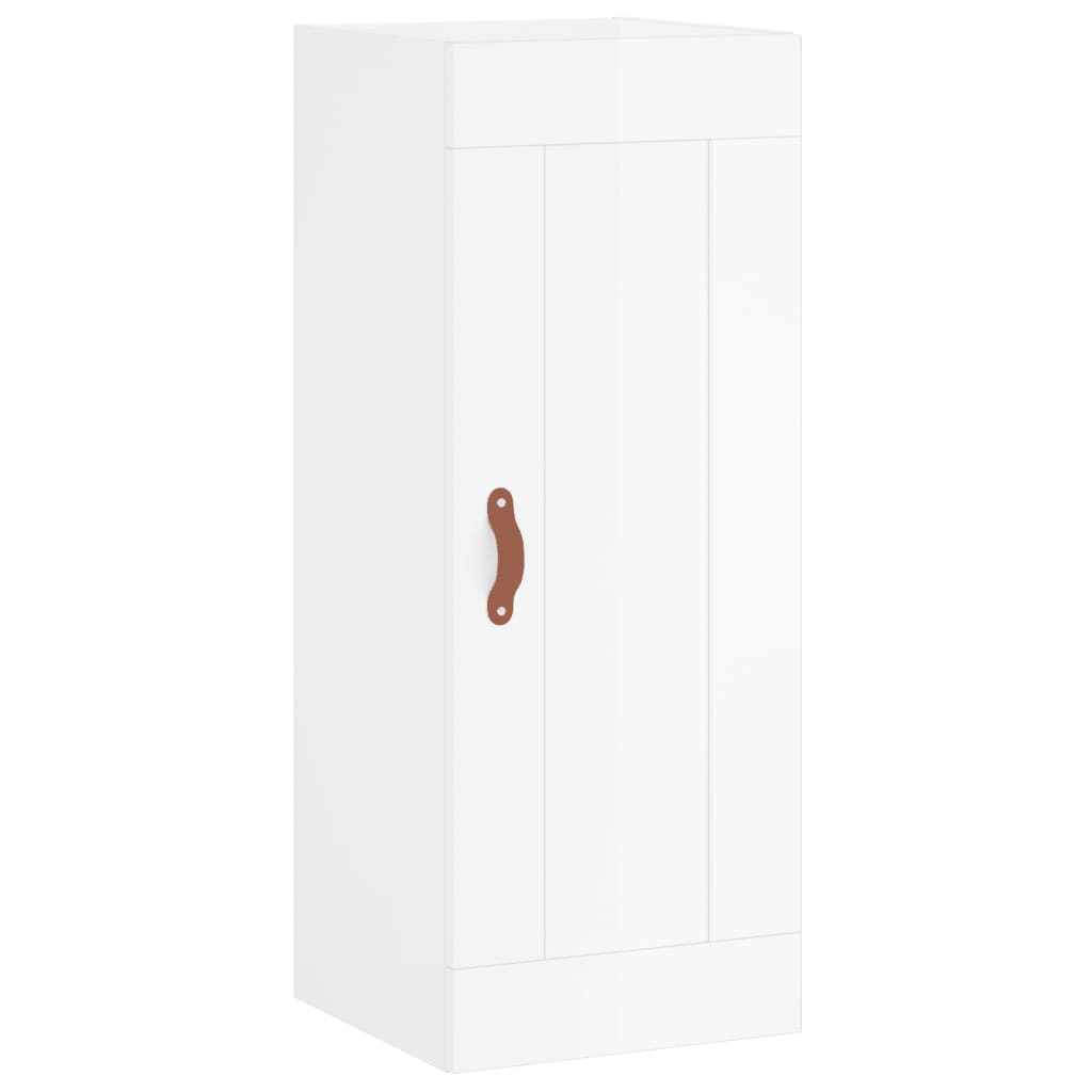 Buffet haut Blanc brillant 34,5x34x180 cm Bois d'ingénierie - XIOS