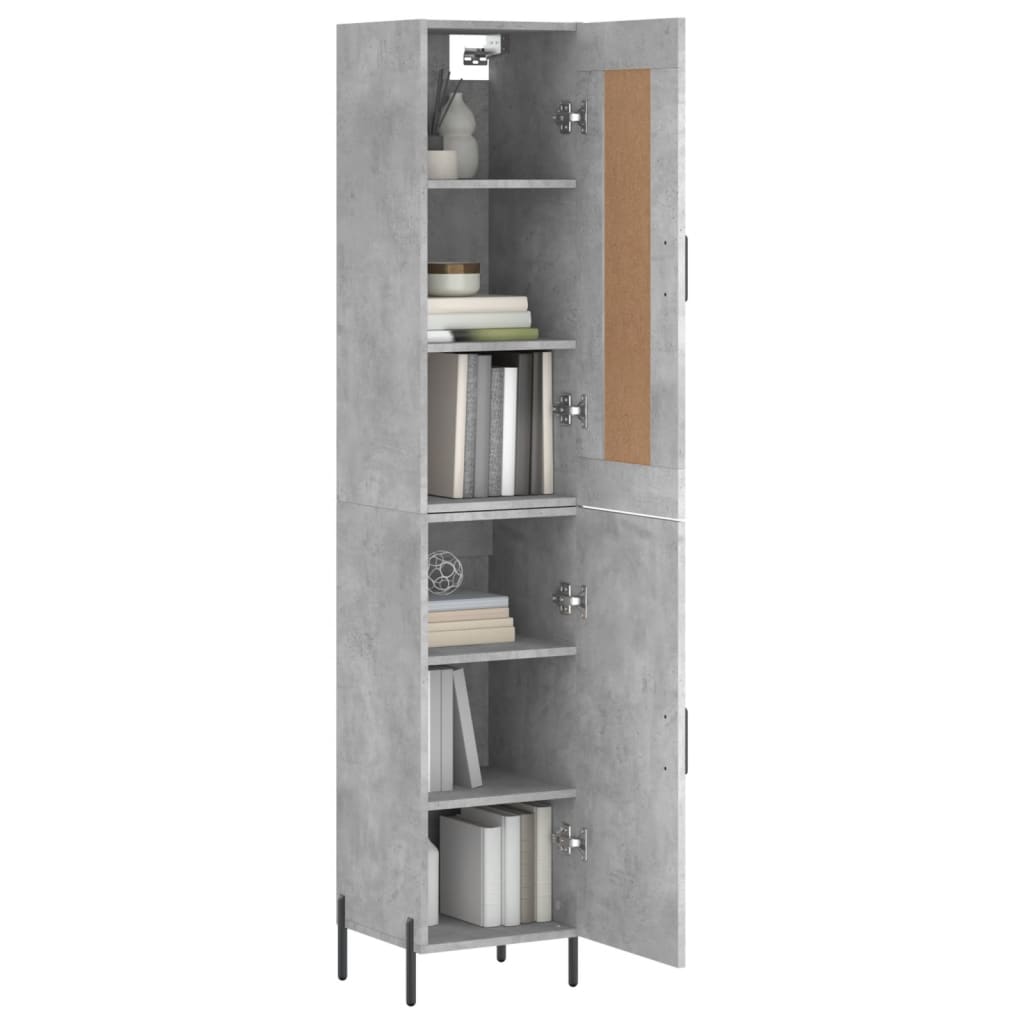 Buffet haut Gris béton 34,5x34x180 cm Bois d'ingénierie - XIOS