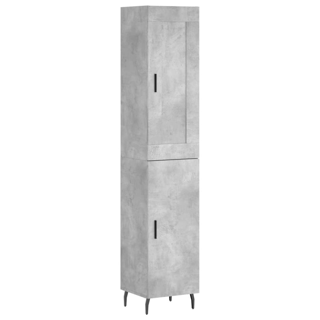 Buffet haut Gris béton 34,5x34x180 cm Bois d'ingénierie - XIOS
