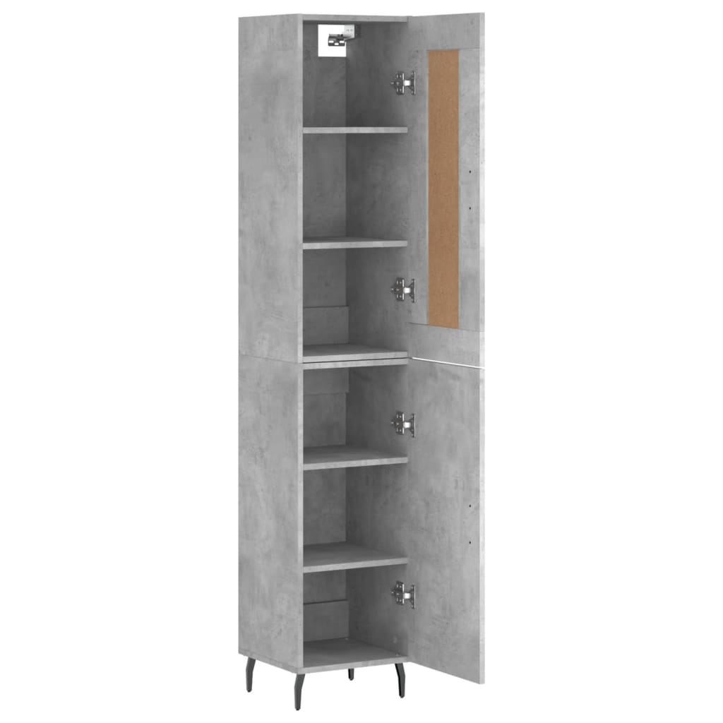 Buffet haut Gris béton 34,5x34x180 cm Bois d'ingénierie - XIOS