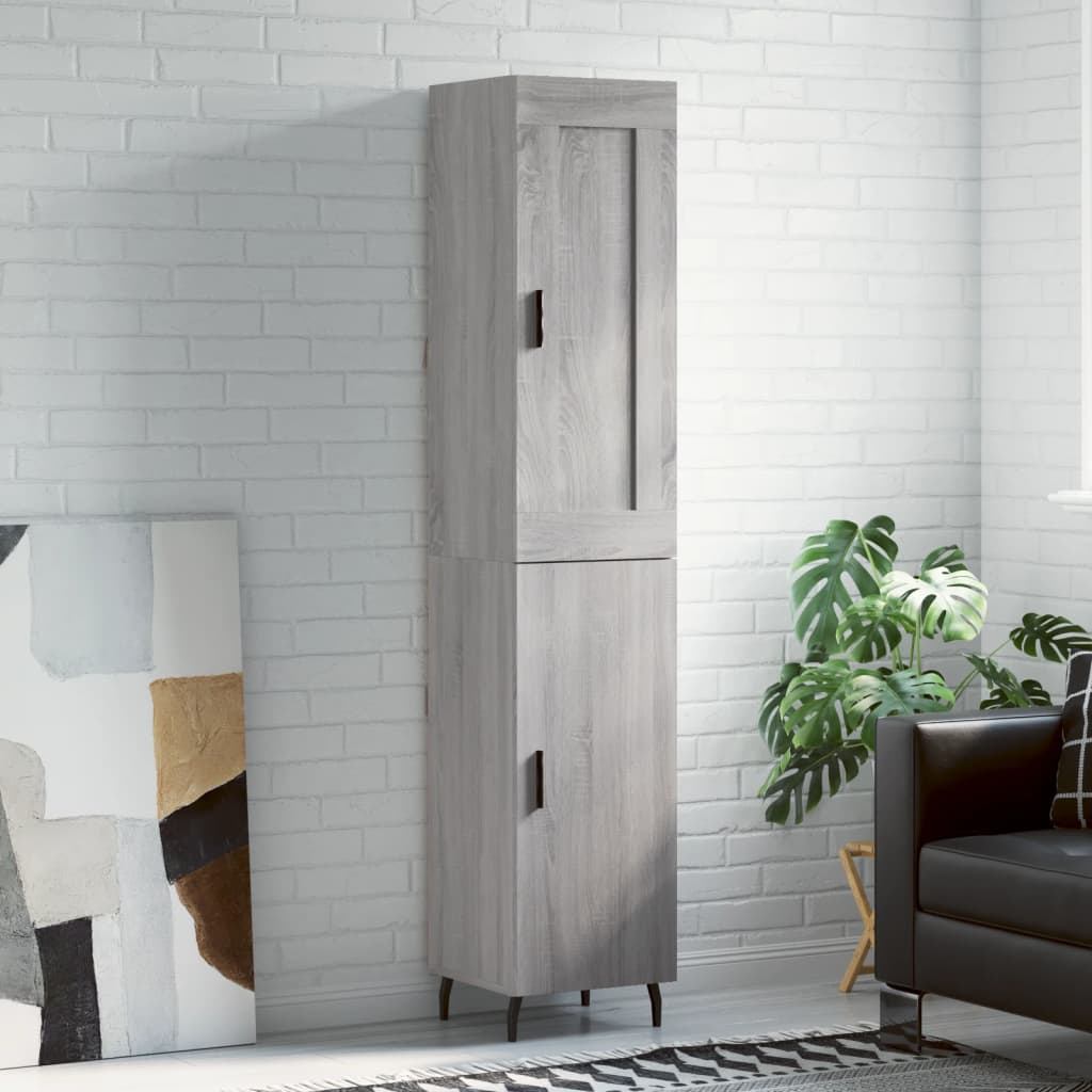 Buffet haut Sonoma gris 34,5x34x180 cm Bois d'ingénierie - XIOS