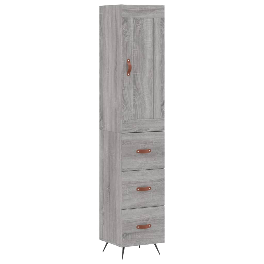 Buffet haut Sonoma gris 34,5x34x180 cm Bois d'ingénierie - XIOS