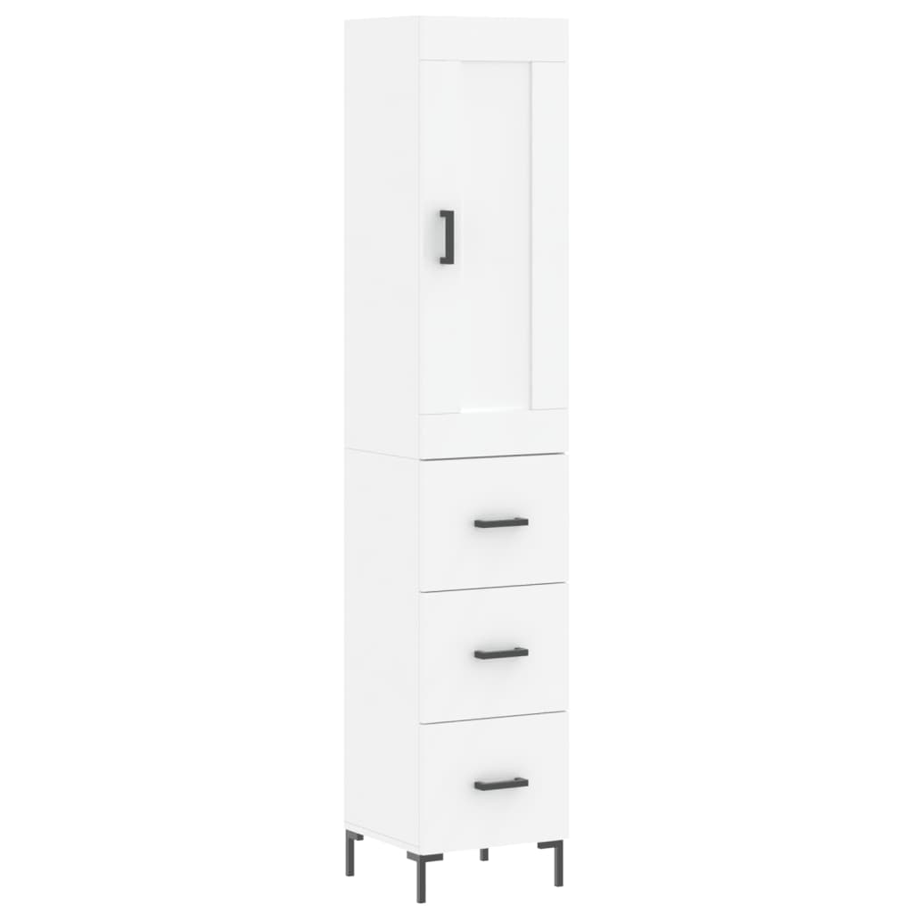 Buffet haut Blanc 34,5x34x180 cm Bois d'ingénierie - XIOS