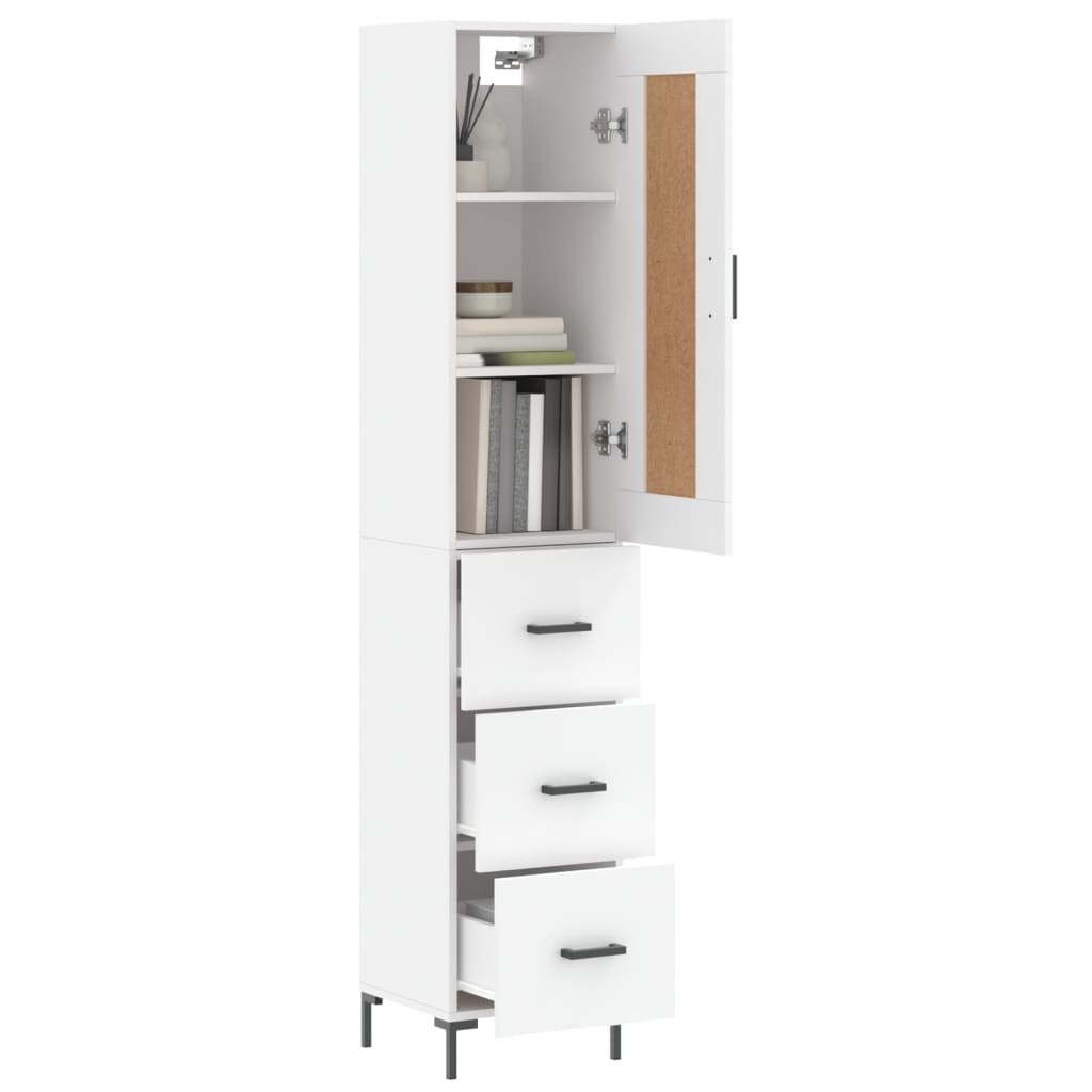 Buffet haut Blanc 34,5x34x180 cm Bois d'ingénierie - XIOS