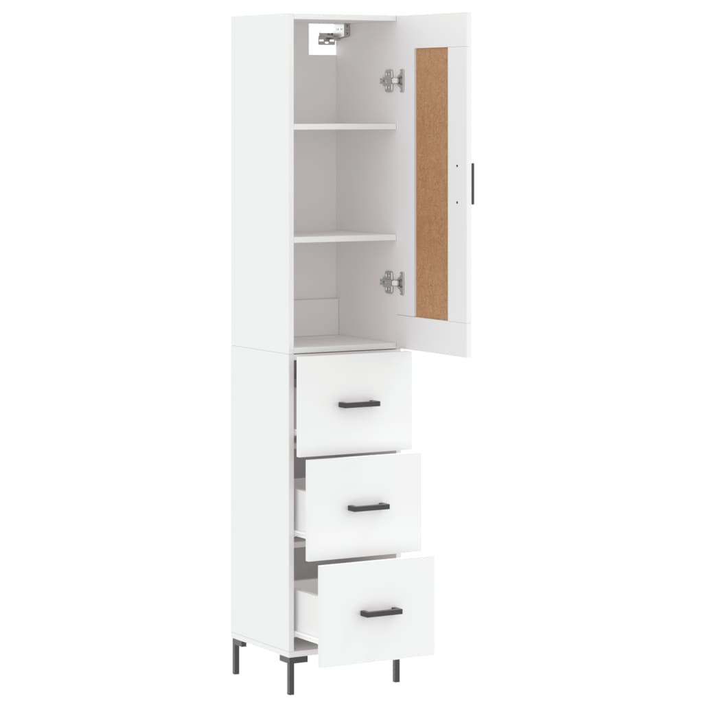 Buffet haut Blanc 34,5x34x180 cm Bois d'ingénierie - XIOS