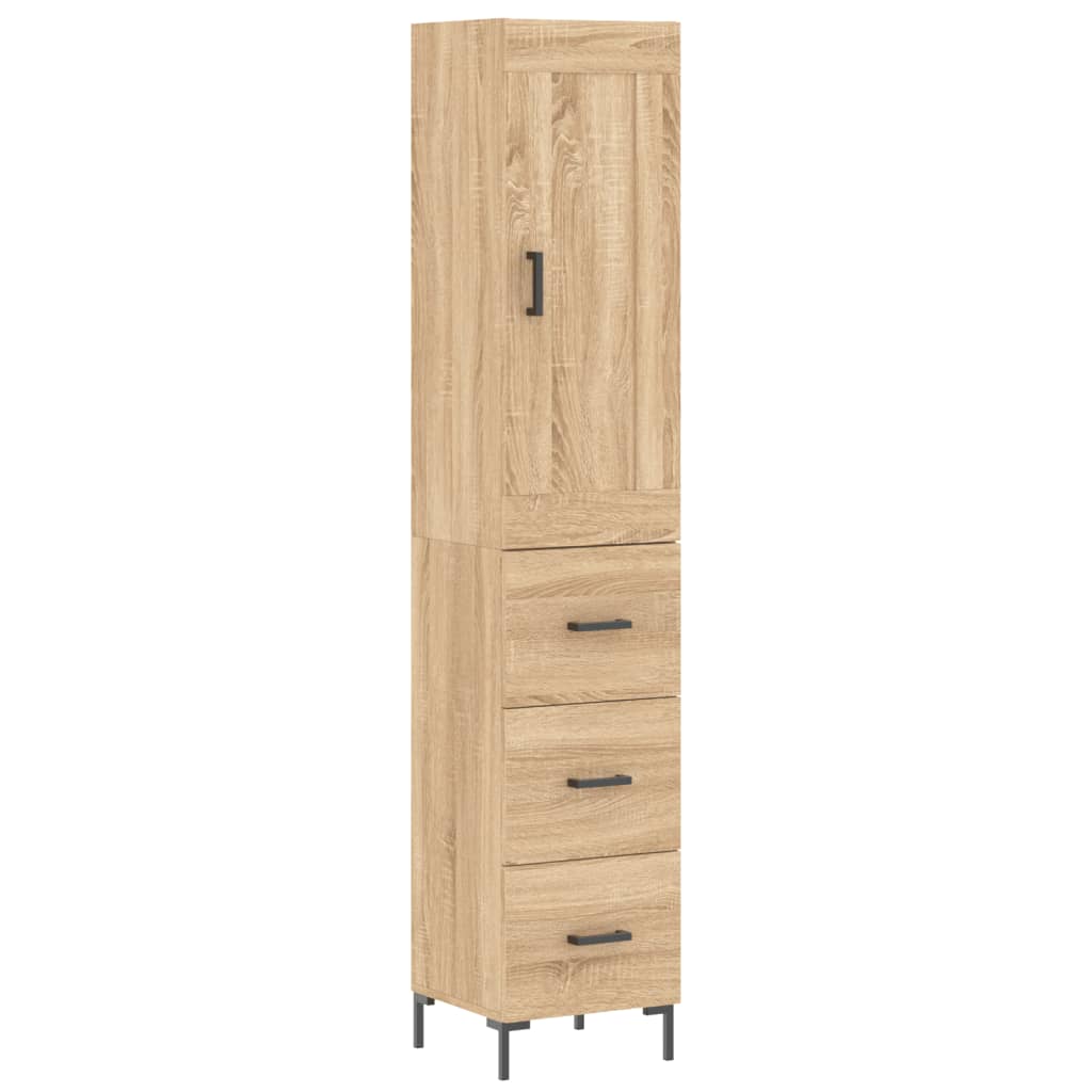 Buffet haut Chêne sonoma 34,5x34x180 cm Bois d'ingénierie - XIOS