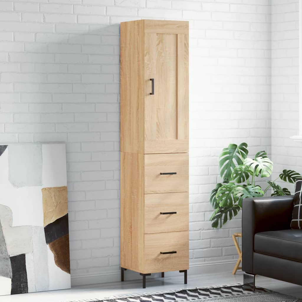 Buffet haut Chêne sonoma 34,5x34x180 cm Bois d'ingénierie - XIOS
