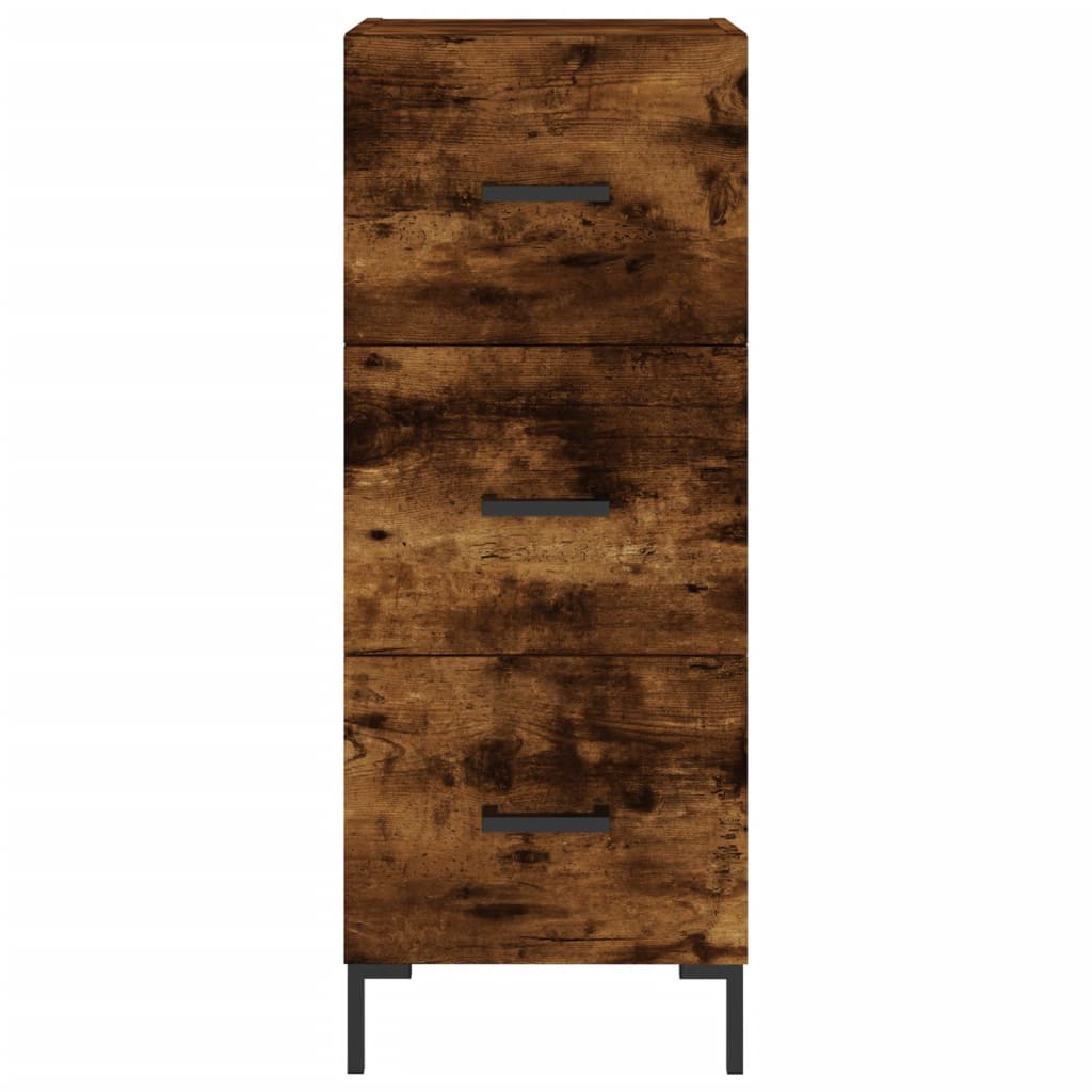 Buffet haut Chêne fumé 34,5x34x180 cm Bois d'ingénierie - XIOS