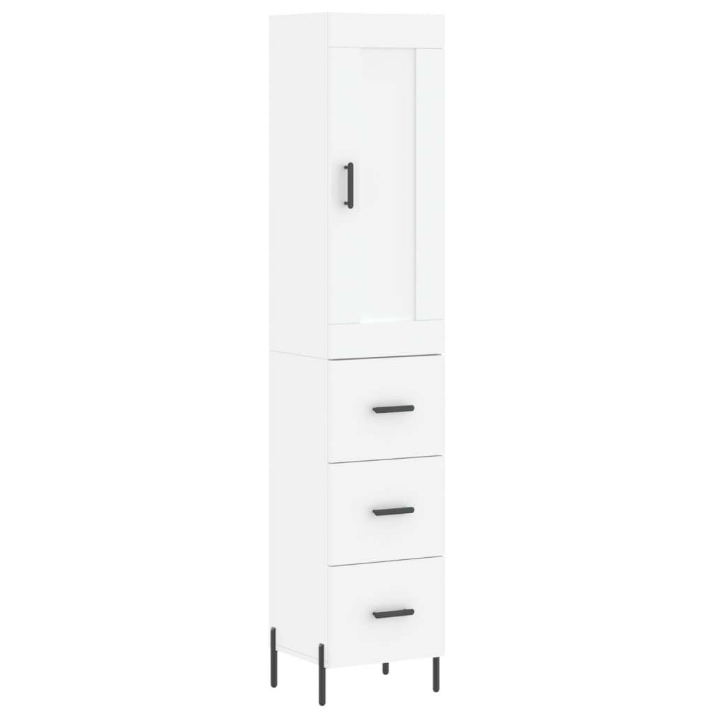 Buffet haut Blanc 34,5x34x180 cm Bois d'ingénierie - XIOS