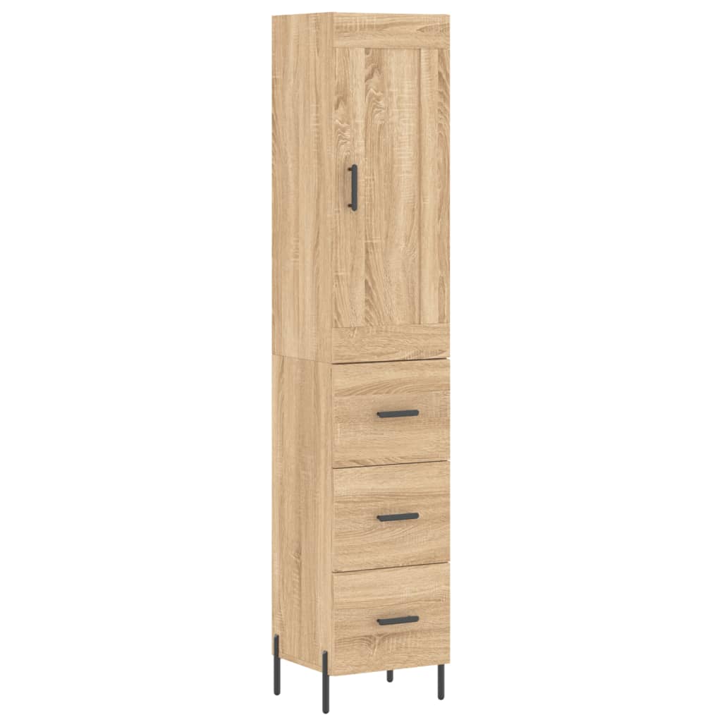 Buffet haut Chêne sonoma 34,5x34x180 cm Bois d'ingénierie - XIOS