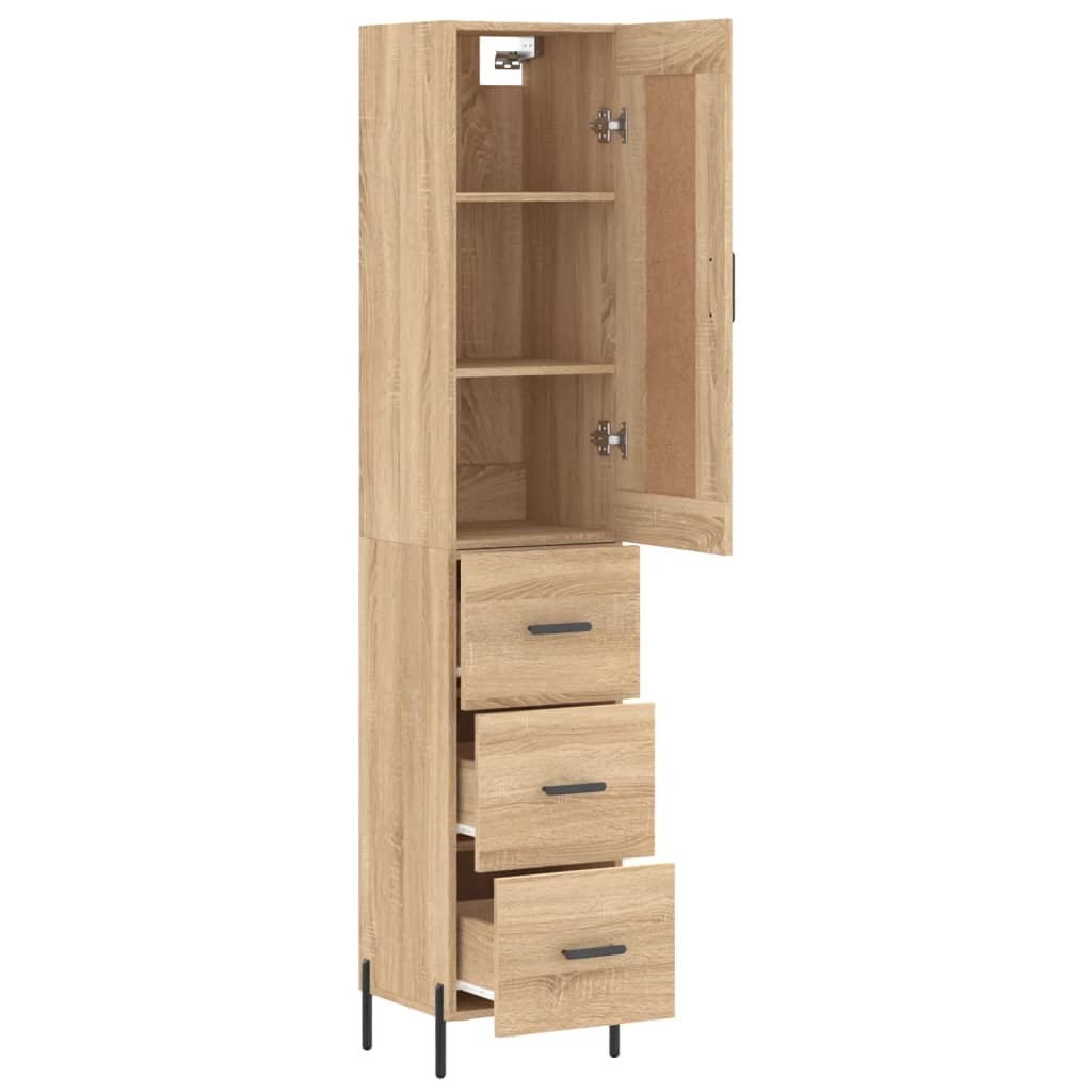 Buffet haut Chêne sonoma 34,5x34x180 cm Bois d'ingénierie - XIOS