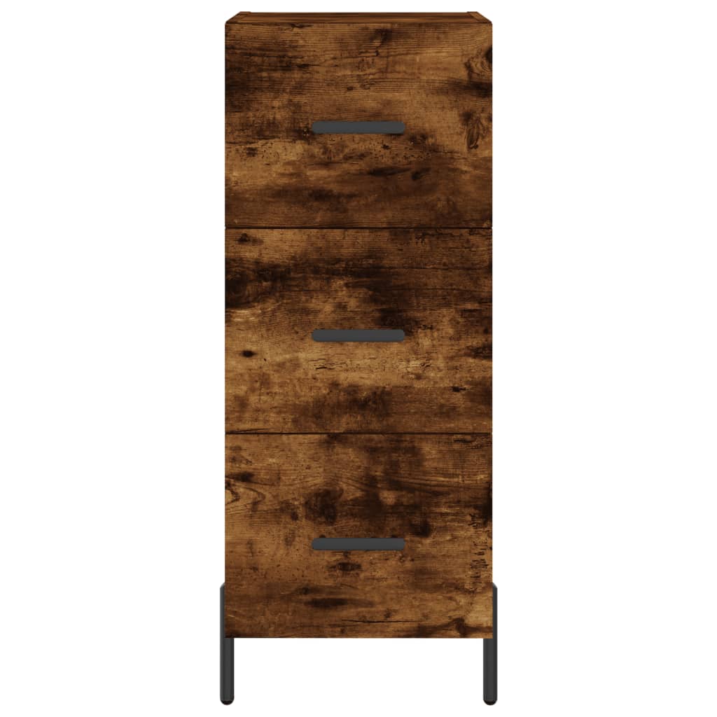 Buffet haut Chêne fumé 34,5x34x180 cm Bois d'ingénierie - XIOS
