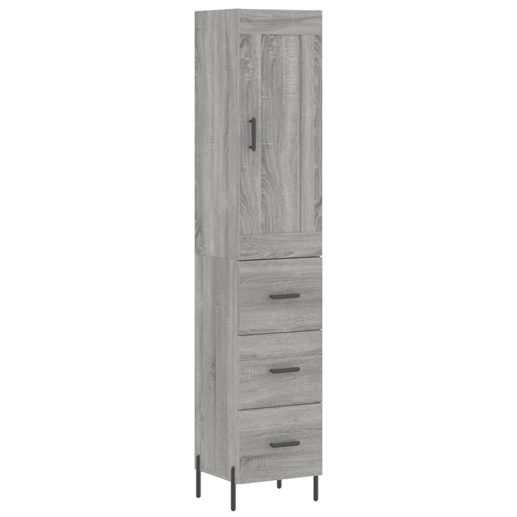 Buffet haut Sonoma gris 34,5x34x180 cm Bois d'ingénierie - XIOS