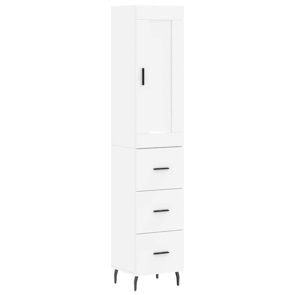 Buffet haut Blanc 34,5x34x180 cm Bois d'ingénierie - XIOS