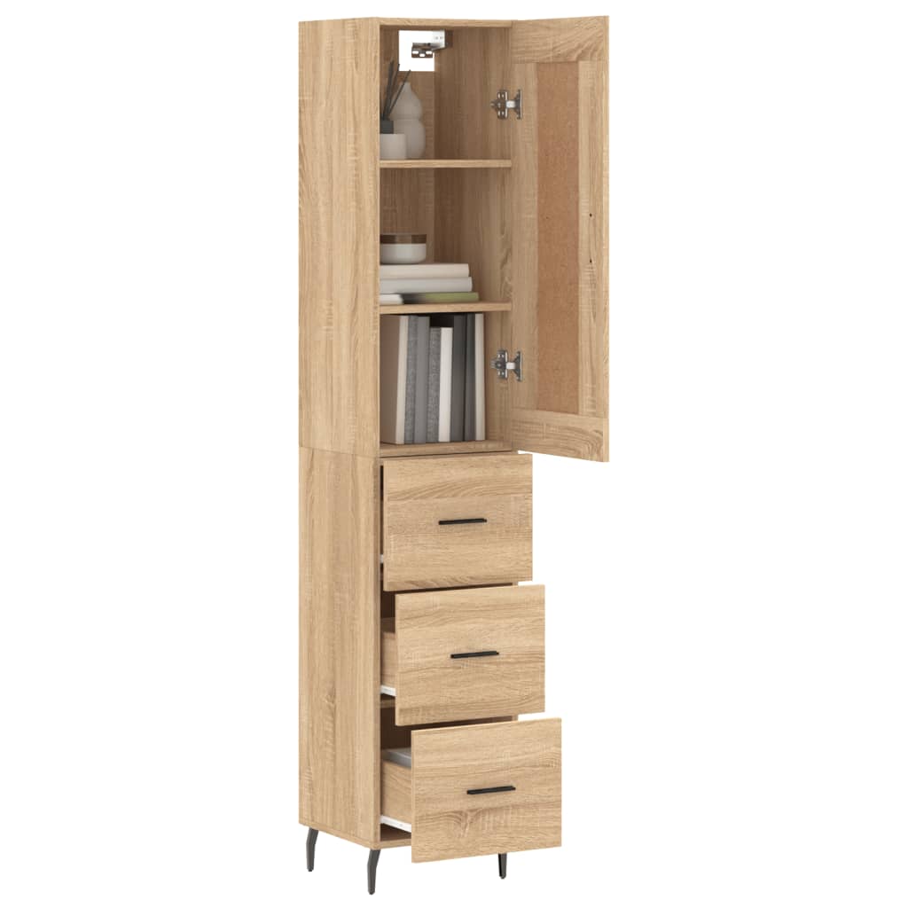 Buffet haut Chêne sonoma 34,5x34x180 cm Bois d'ingénierie - XIOS