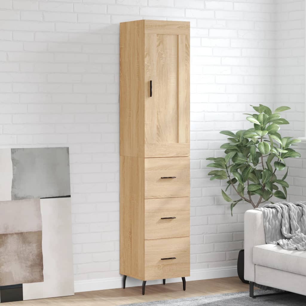 Buffet haut Chêne sonoma 34,5x34x180 cm Bois d'ingénierie - XIOS