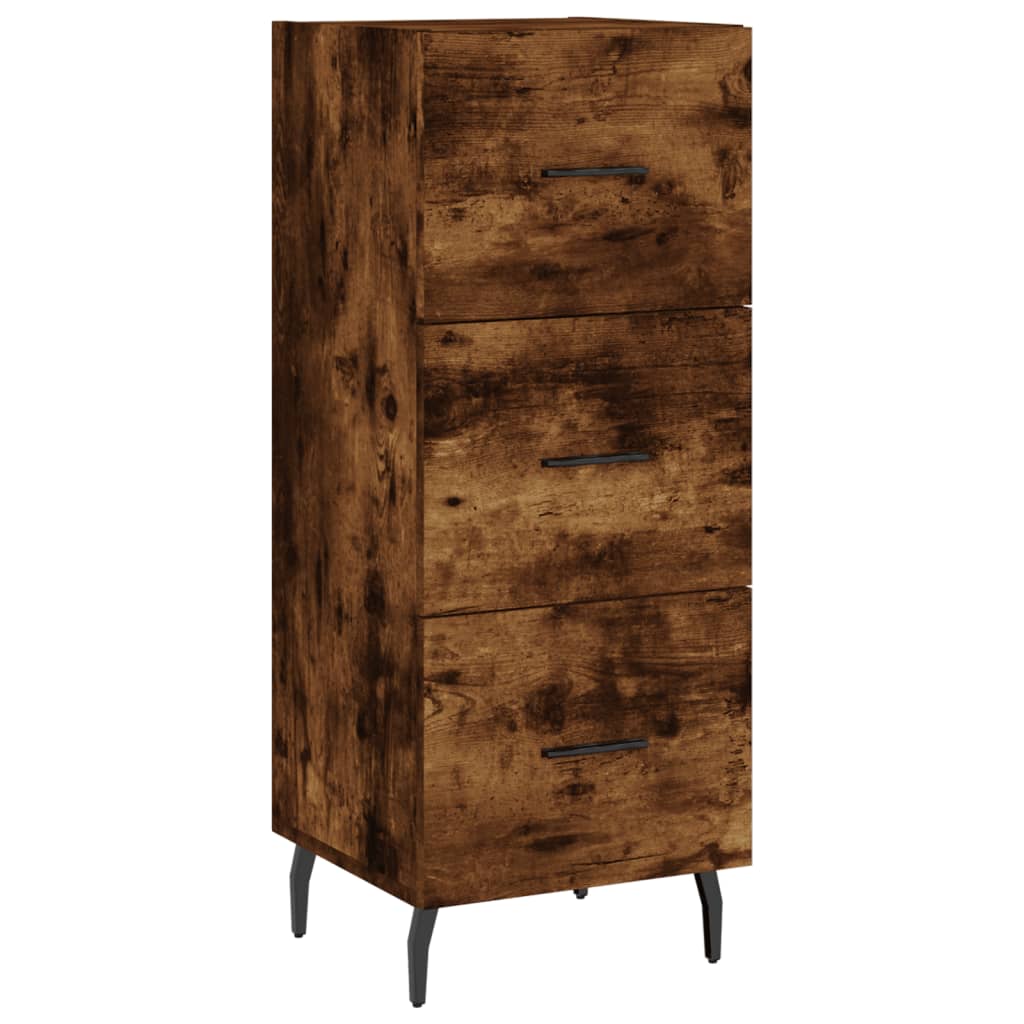 Buffet haut Chêne fumé 34,5x34x180 cm Bois d'ingénierie - XIOS