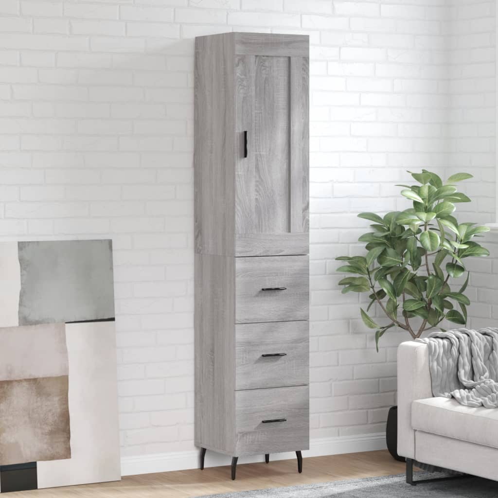 Buffet haut Sonoma gris 34,5x34x180 cm Bois d'ingénierie - XIOS