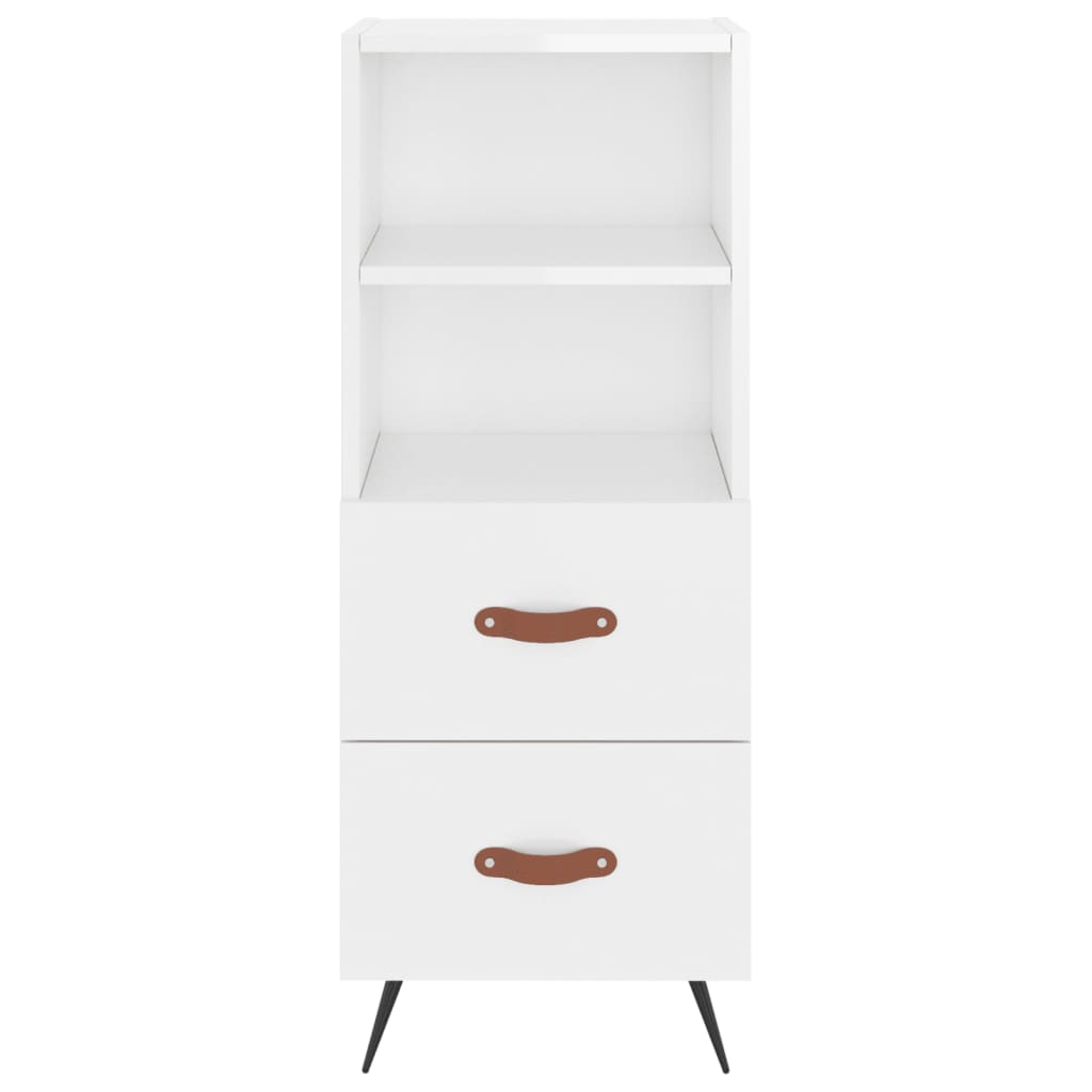 Buffet haut Blanc brillant 34,5x34x180 cm Bois d'ingénierie - XIOS
