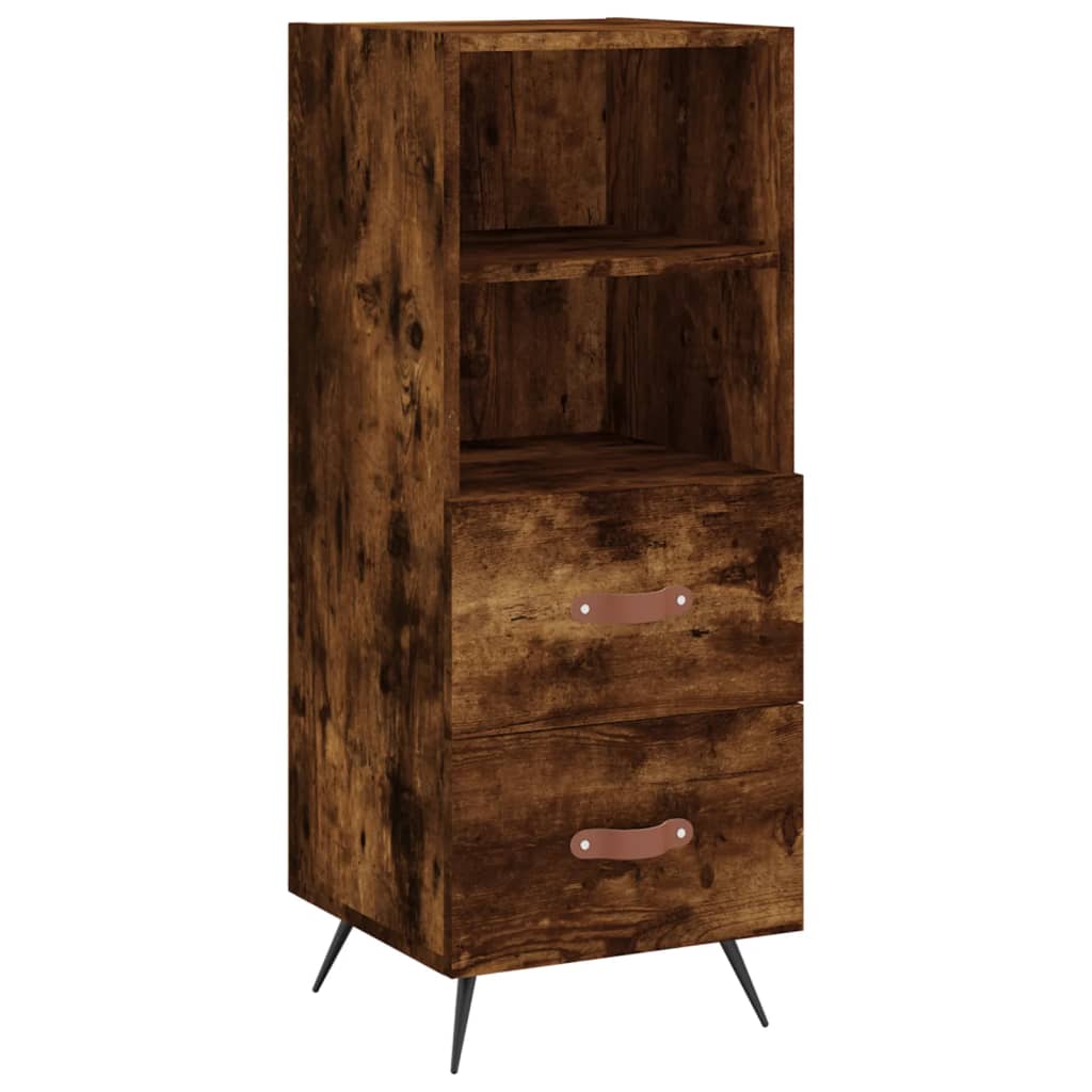 Buffet haut Chêne fumé 34,5x34x180 cm Bois d'ingénierie - XIOS