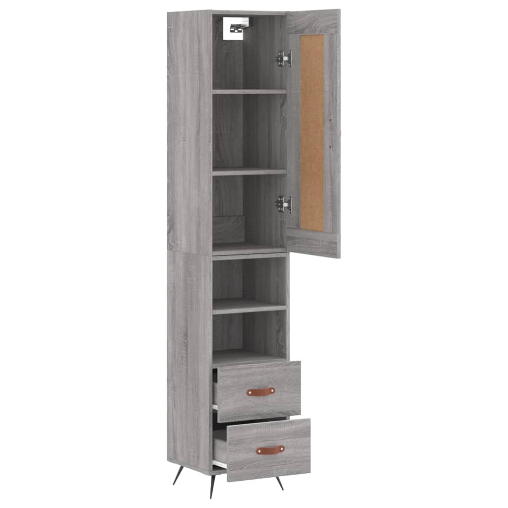 Buffet haut Sonoma gris 34,5x34x180 cm Bois d'ingénierie - XIOS