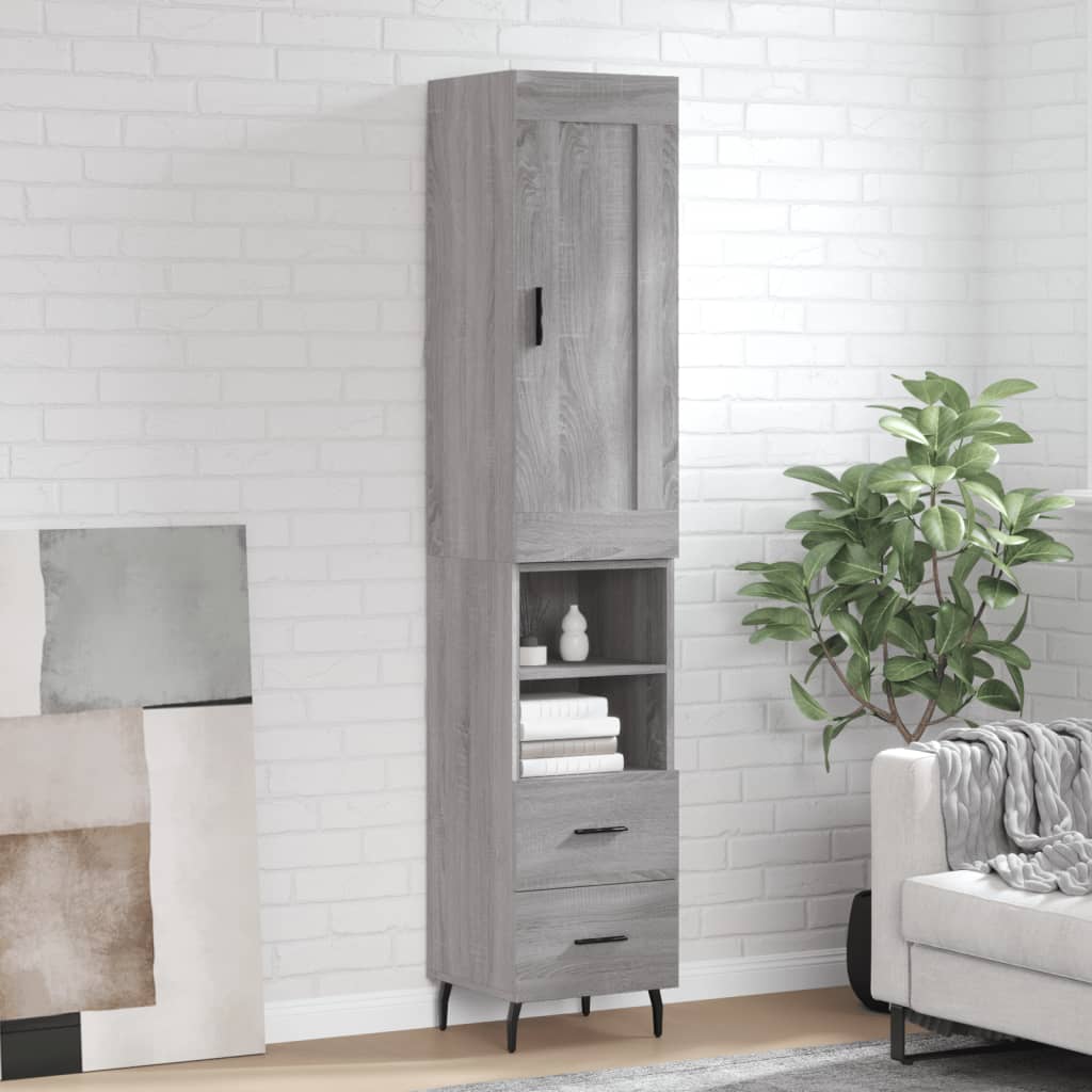 Buffet haut Sonoma gris 34,5x34x180 cm Bois d'ingénierie - XIOS