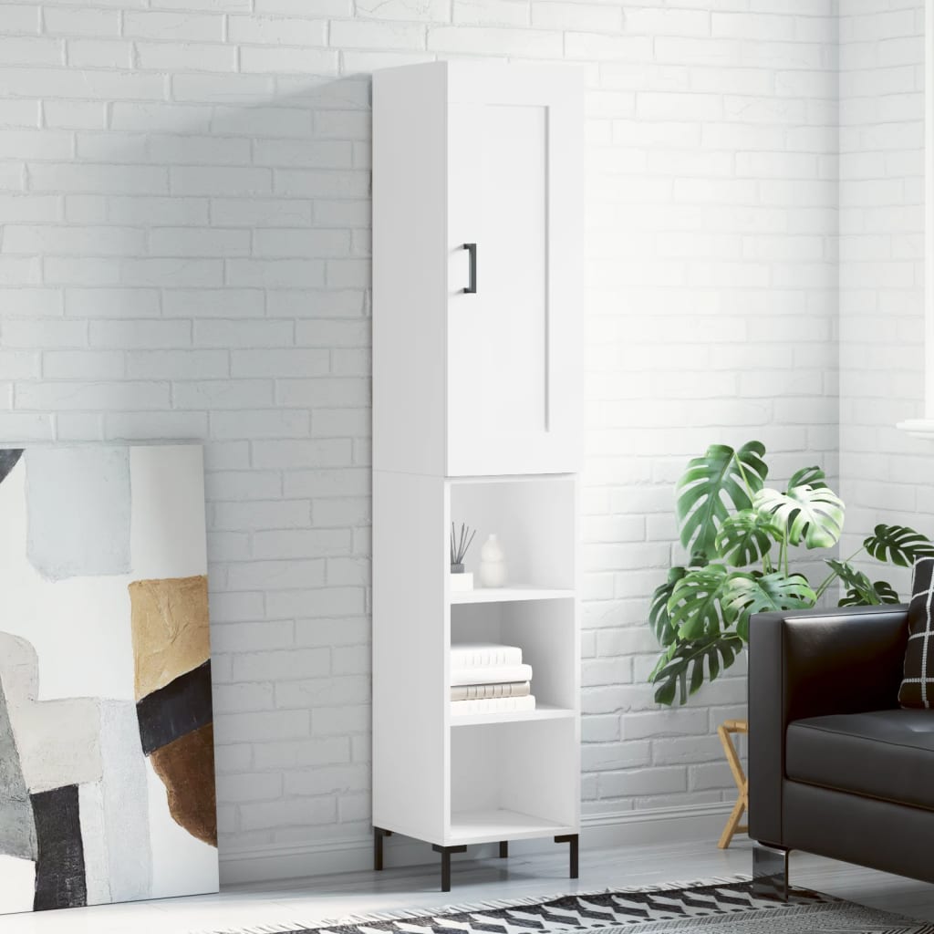 Buffet haut Blanc 34,5x34x180 cm Bois d'ingénierie - XIOS