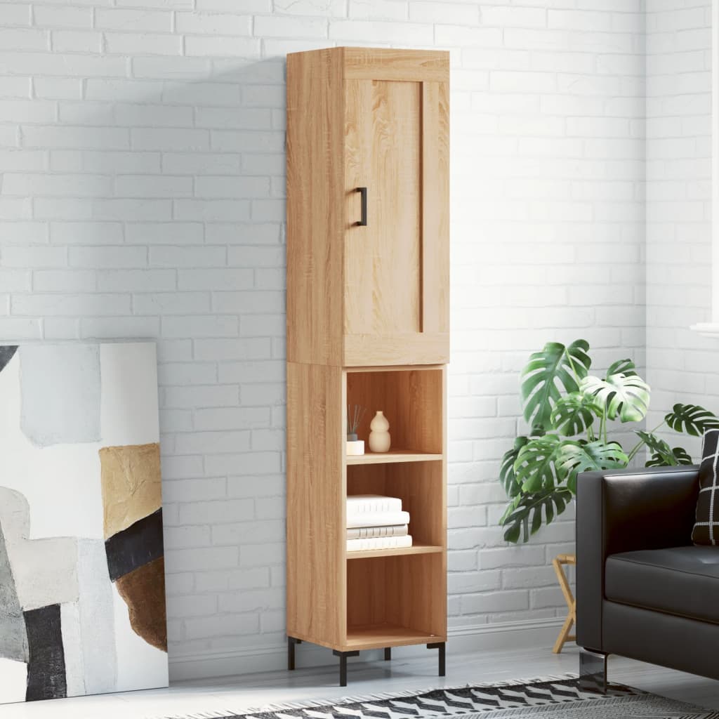 Buffet haut Chêne sonoma 34,5x34x180 cm Bois d'ingénierie - XIOS