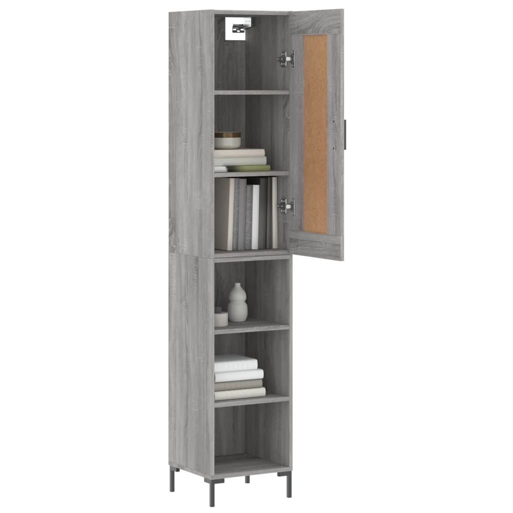 Buffet haut Sonoma gris 34,5x34x180 cm Bois d'ingénierie - XIOS